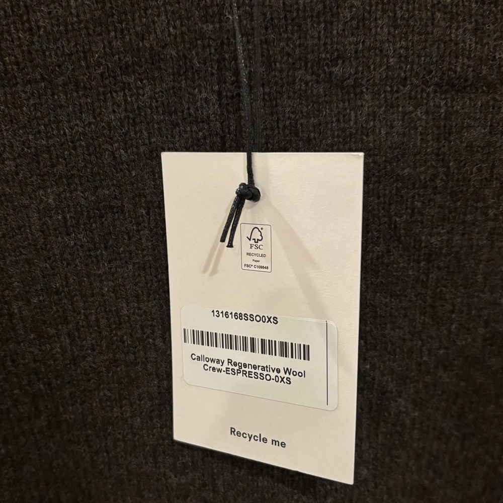 NWT Reformation Espresso Calloway Regenerative Wool Crew Sweater Size XS - Picture 4 of 8